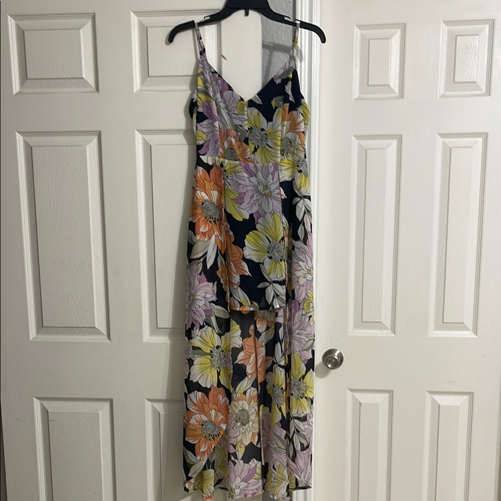 Floral Sleeveless Romper Dress - Multicolor